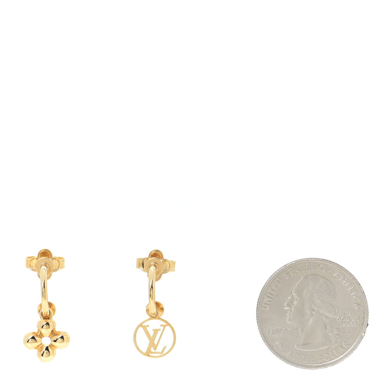 Louis Vuitton Brass Blooming Earrings Gold 2 of 7
