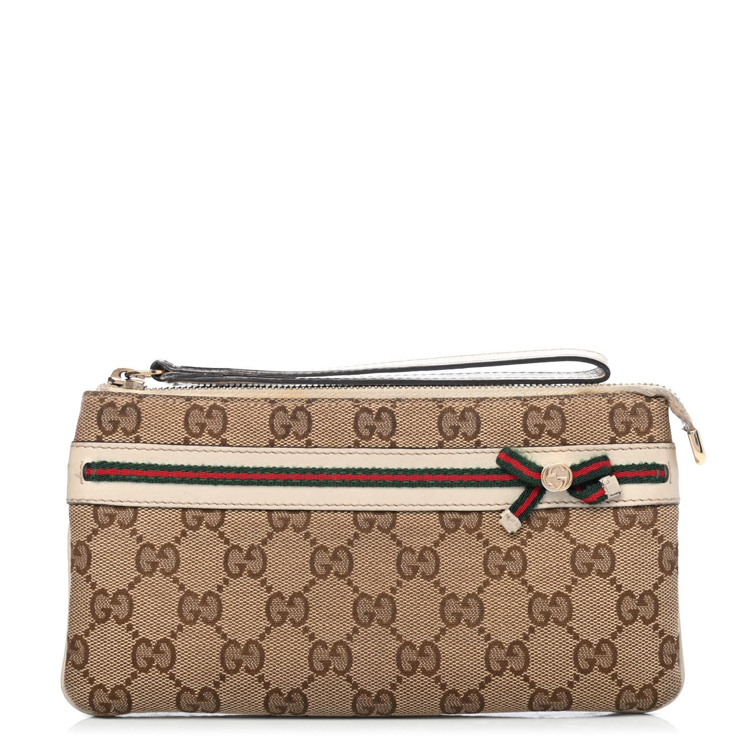 Gucci Monogram Mayfair Wristlet Off White 1 of 4