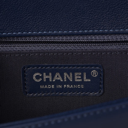 Chanel Grained Calfskin Quilted New Medium Boy Flap Navy 6 of 7
