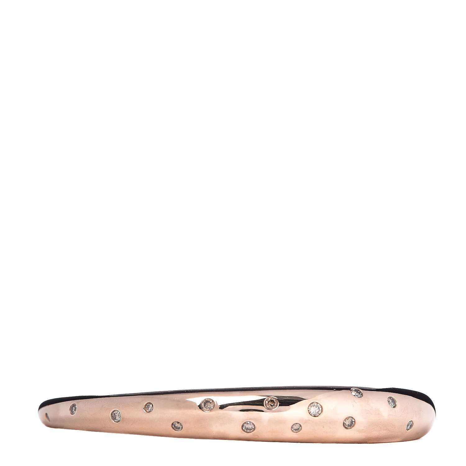 David Yurman Sterling Silver Bronze Brown Diamond 9.5mm Pure Form Smooth Bangle Bracelet 1 of 4