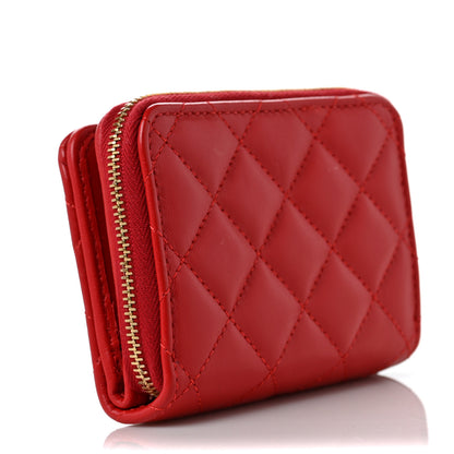 Versace Nappa Quilted Medusa Compact Zip Around Wallet Red 3 of 9
