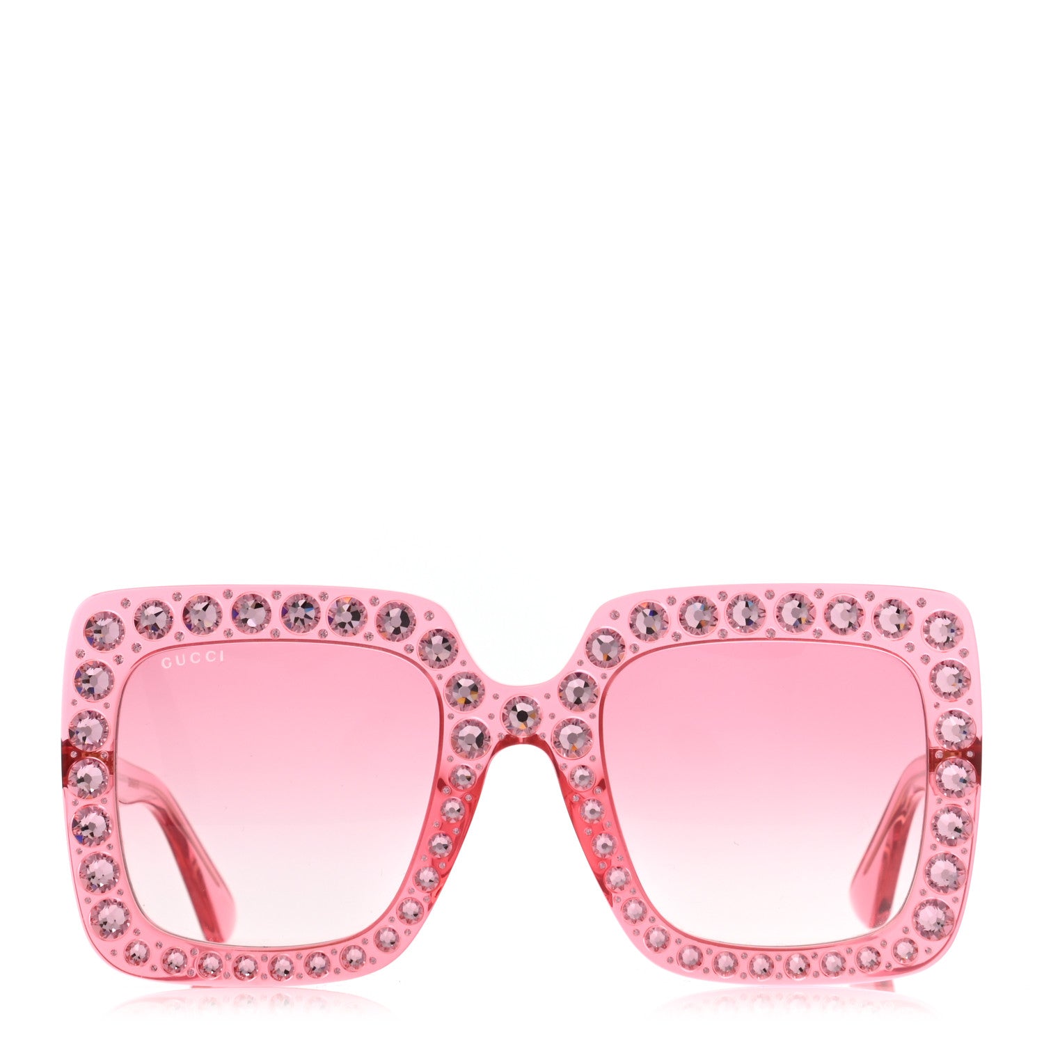 Gucci Crystal Square Frame Sunglasses GG0148S Pink 2 of 8