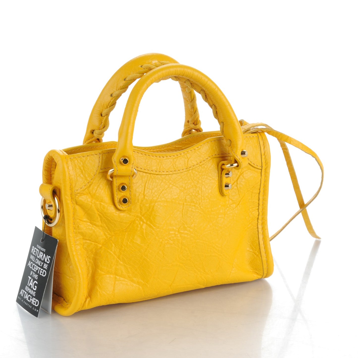 Agneau Classic Silver Hardware Nano City Jaune Epi