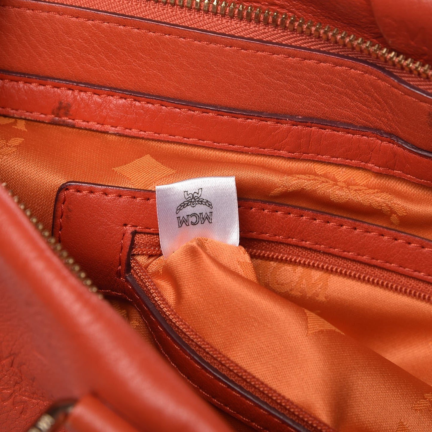 Calfskin Ottomar Monogram Tote Orange