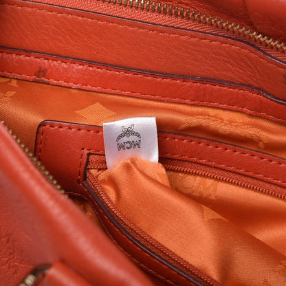 MCM Calfskin Ottomar Monogram Tote Orange 7 of 18