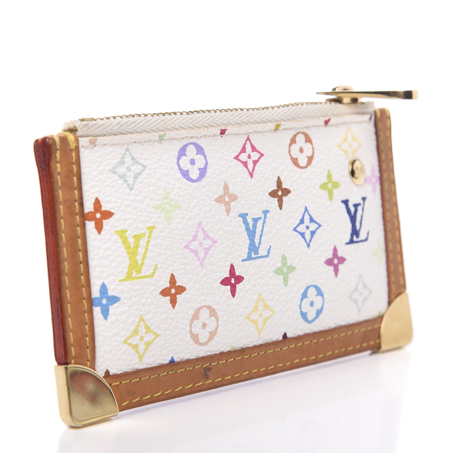 Monogram Multicolor Key Pouch White