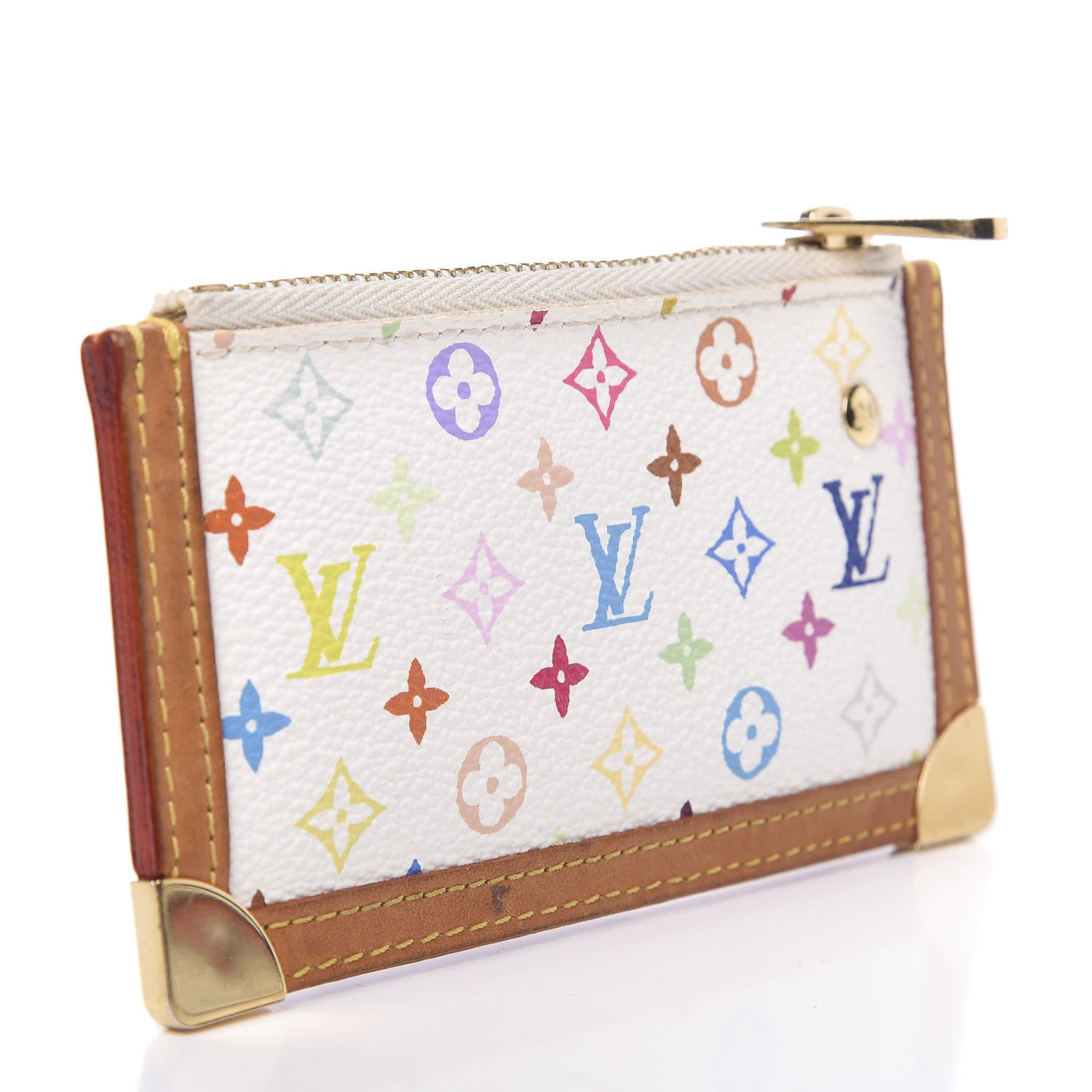 Louis Vuitton Monogram Multicolor Key Pouch White 3 of 7