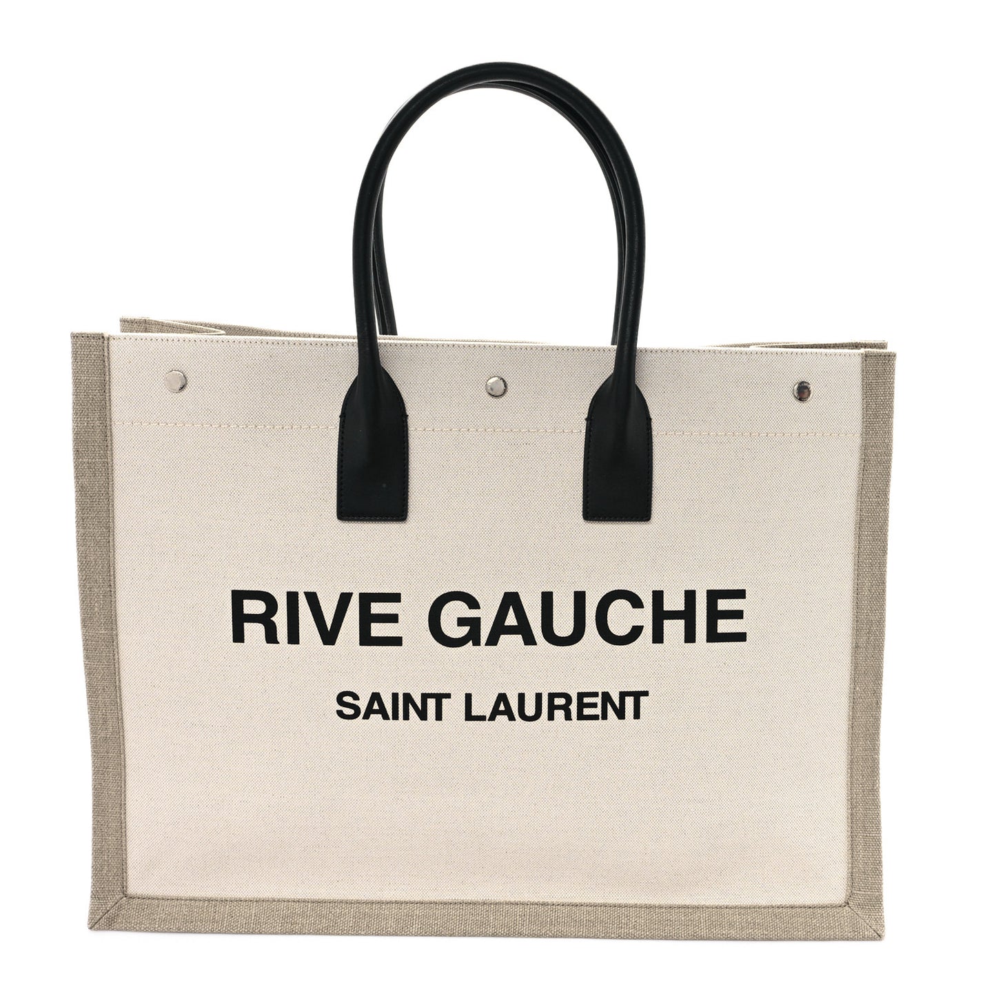 Linen Calfskin Rive Gauche Tote Greggio Natural