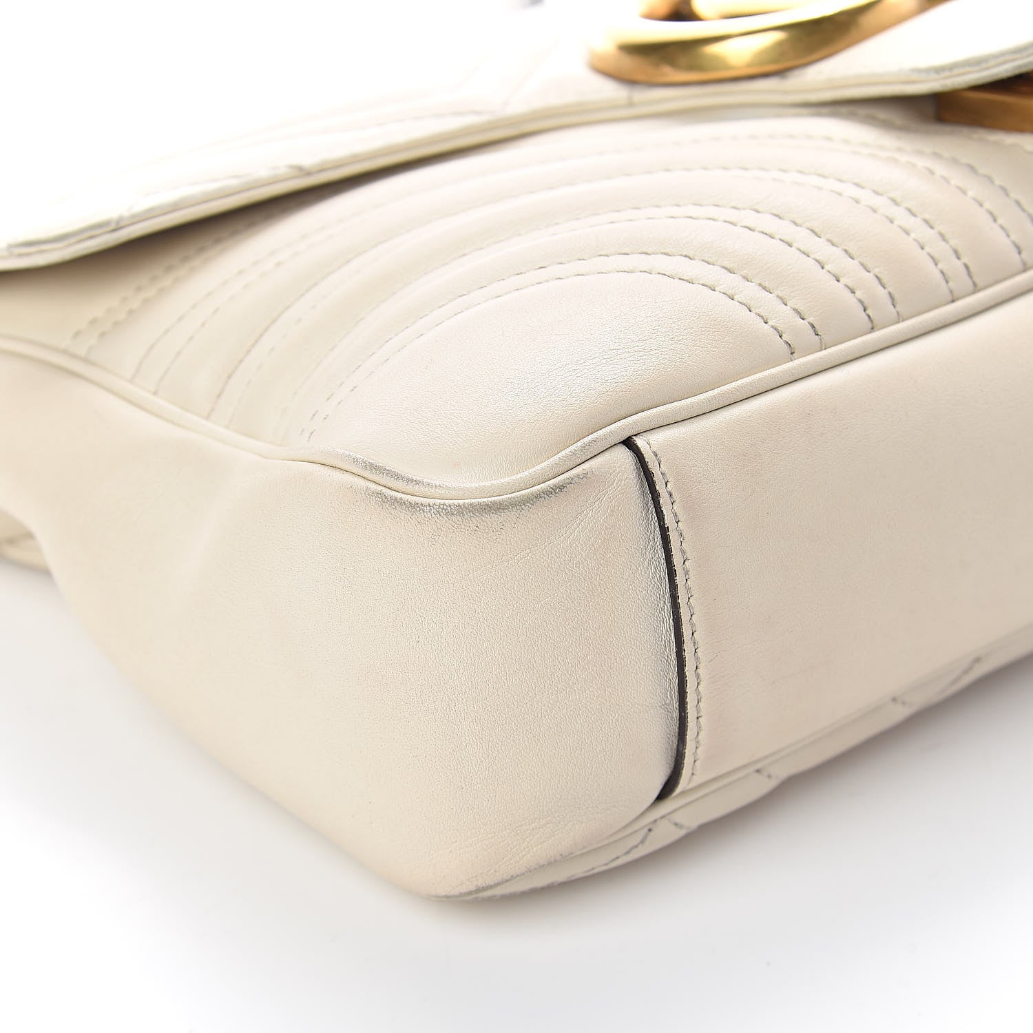 Gucci Calfskin Matelasse Medium GG Marmont Shoulder Bag White 12 of 19