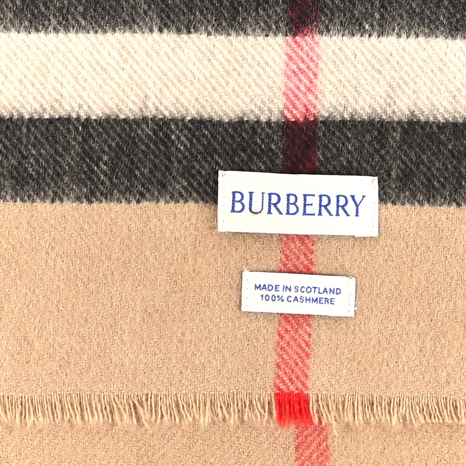 Burberry Cashmere Giant Check Scarf Archive Beige 3 of 3