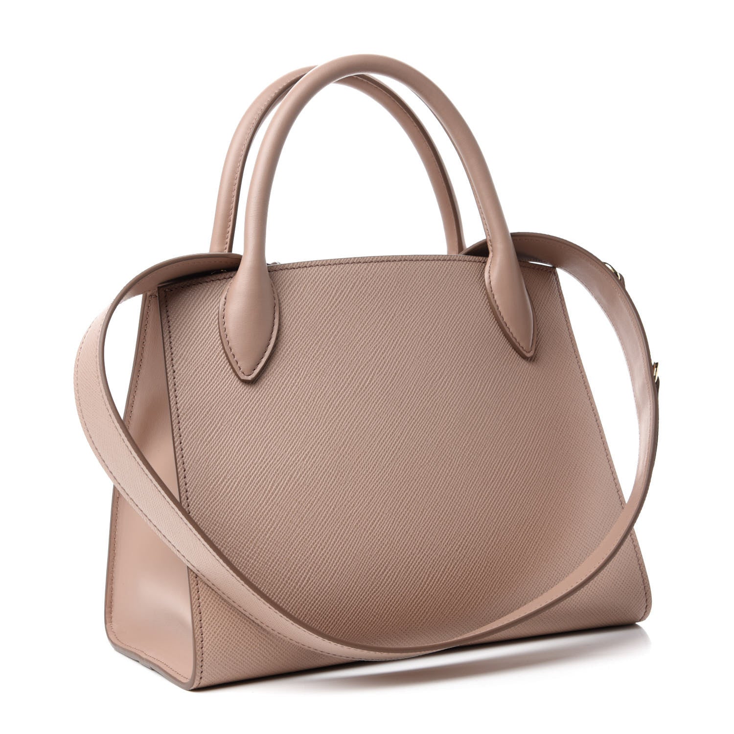 Prada Saffiano Cuir Calfskin Small Monochrome Top Handle Tote Cipria 3 of 9