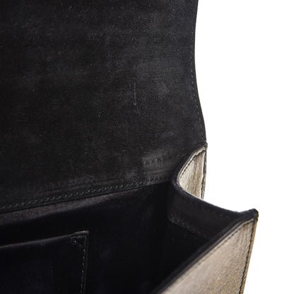 Saint Laurent Metallic Pony Hair Calfskin Embossed Large Belle De Jour Clutch Bronze 10 of 11