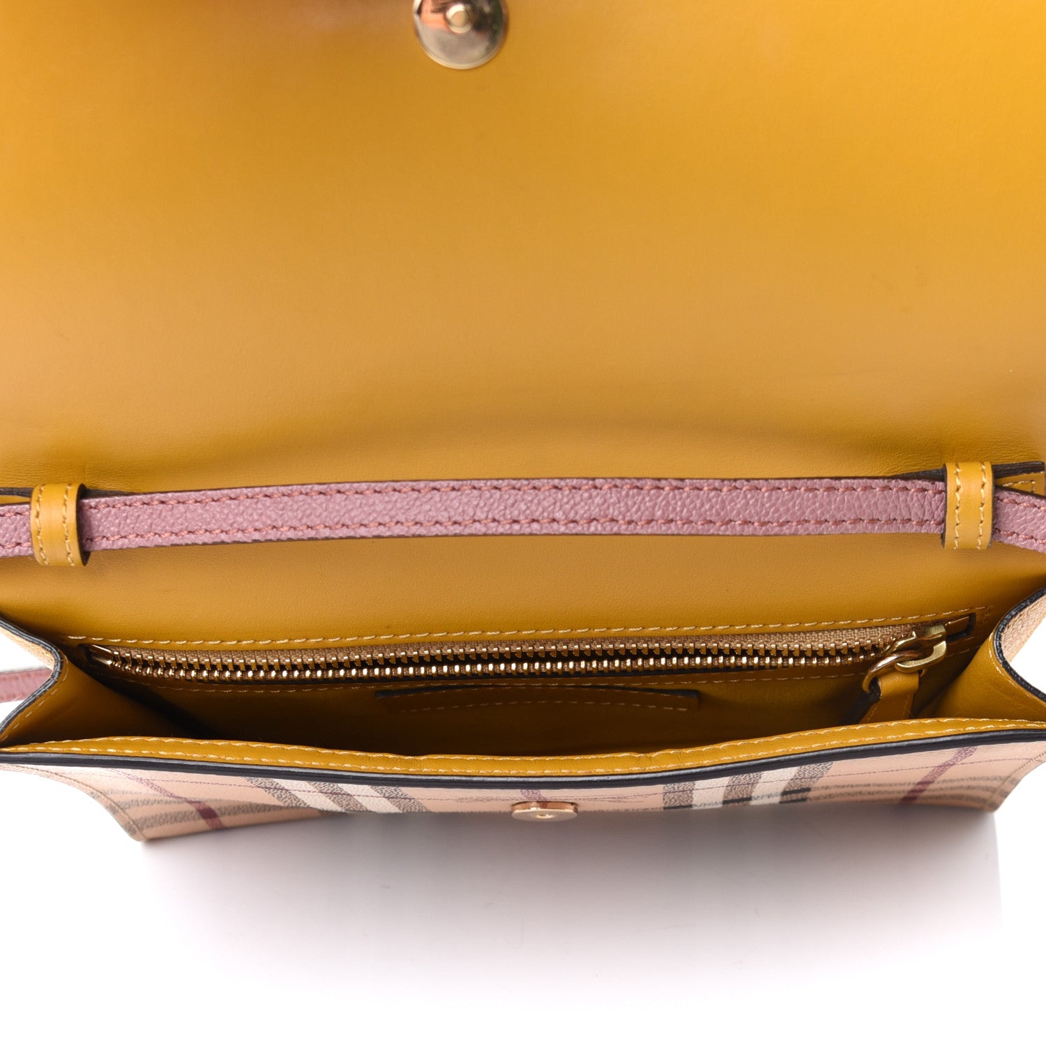 Burberry Derby Calfskin Haymarket Check Small Loxley Crossbody Cinnamon Red Multicolor 4 of 4