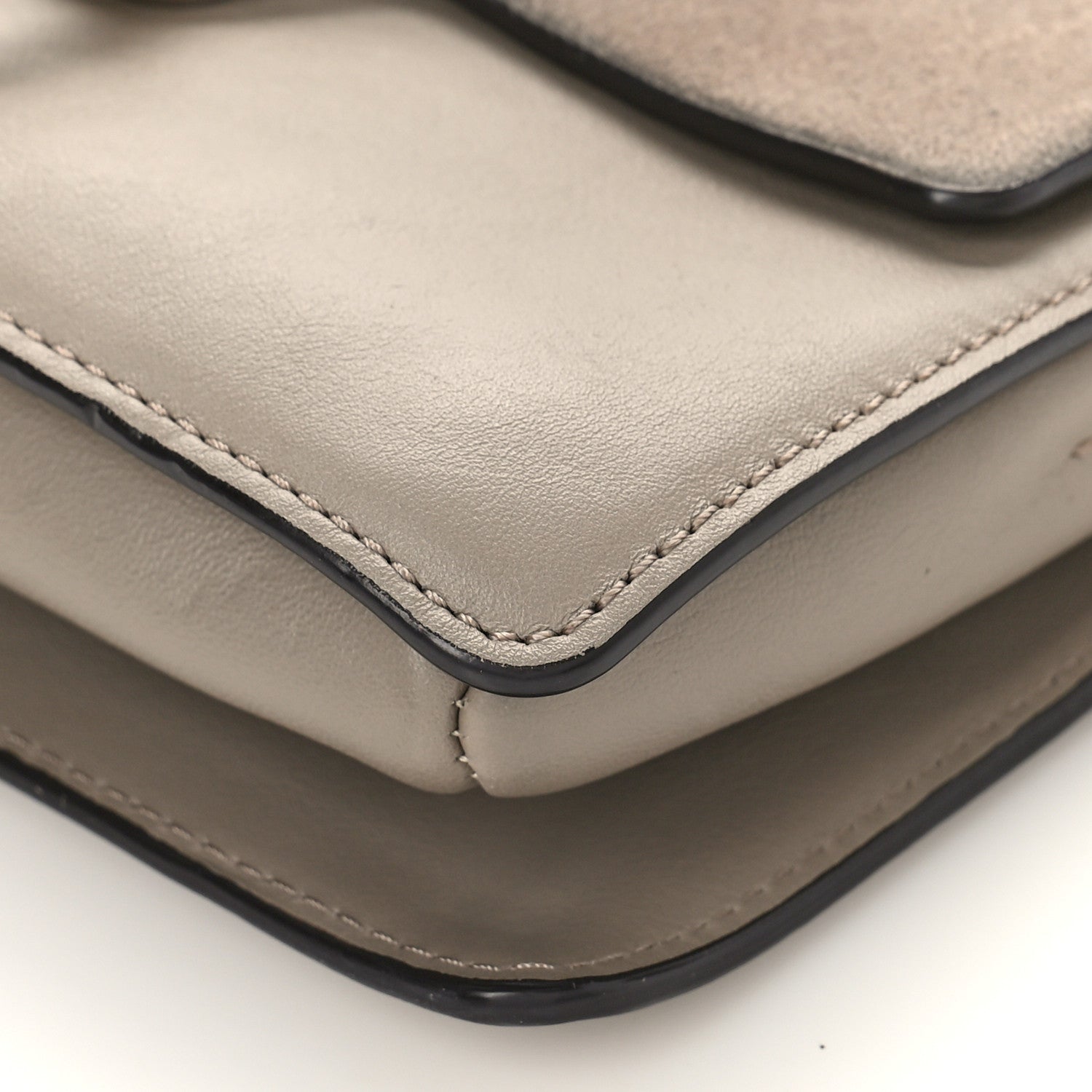 Chloe Suede Calfskin Small Faye Shoulder Bag Motty Grey 7 of 10