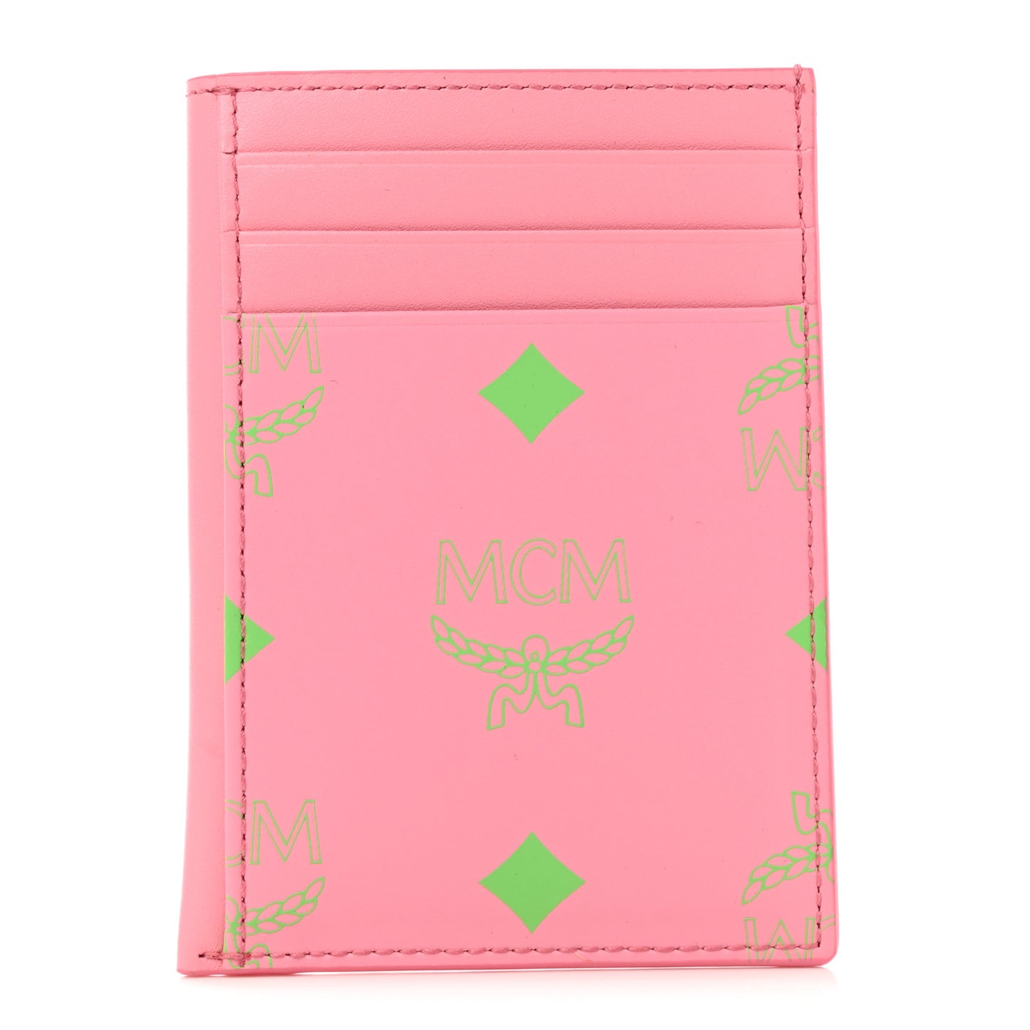 Calfskin Color Splash Logo Card Case Plumeria