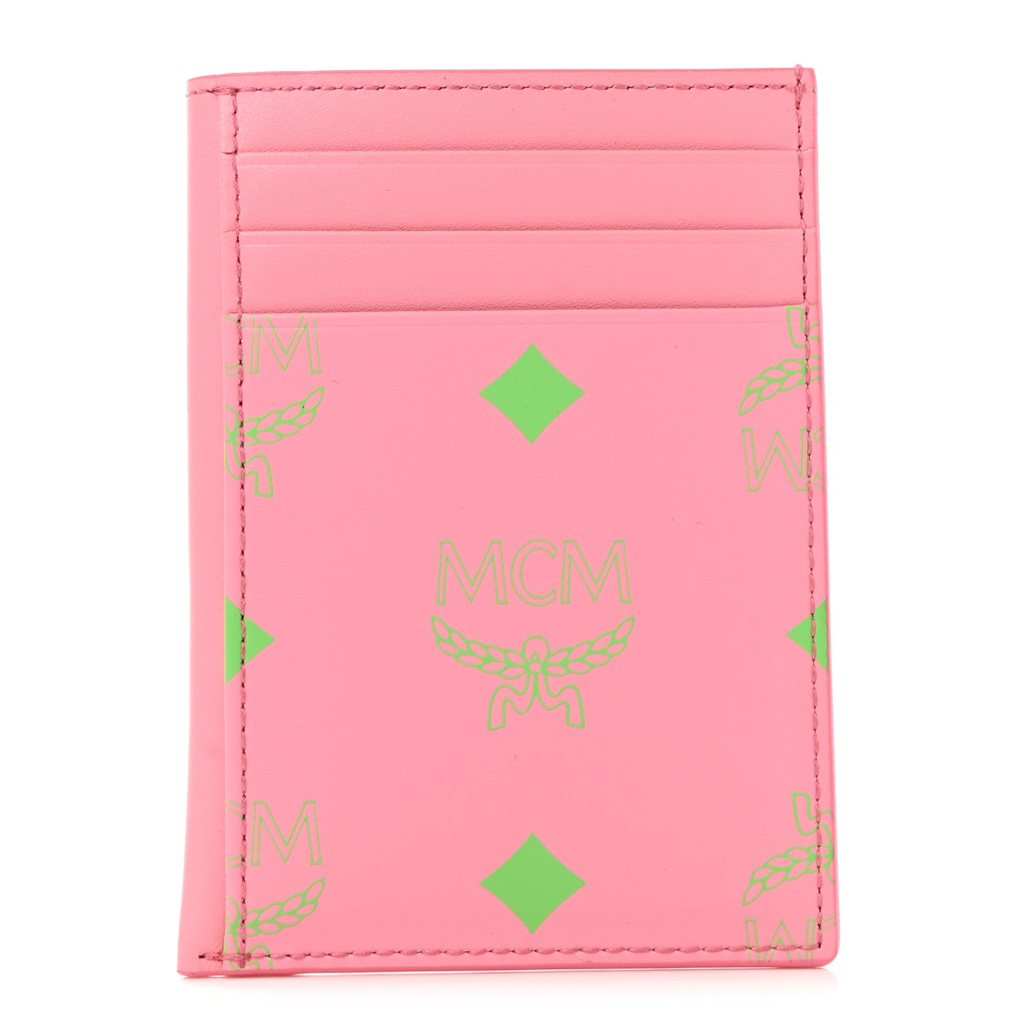 MCM Calfskin Color Splash Logo Card Case Plumeria 1 of 6