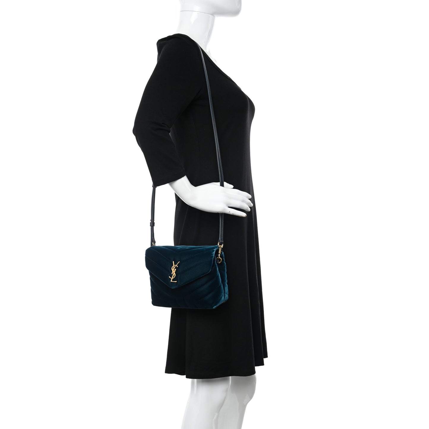 Velvet Y Quilted Monogram Toy Loulou Chain Satchel Dark Ottanio