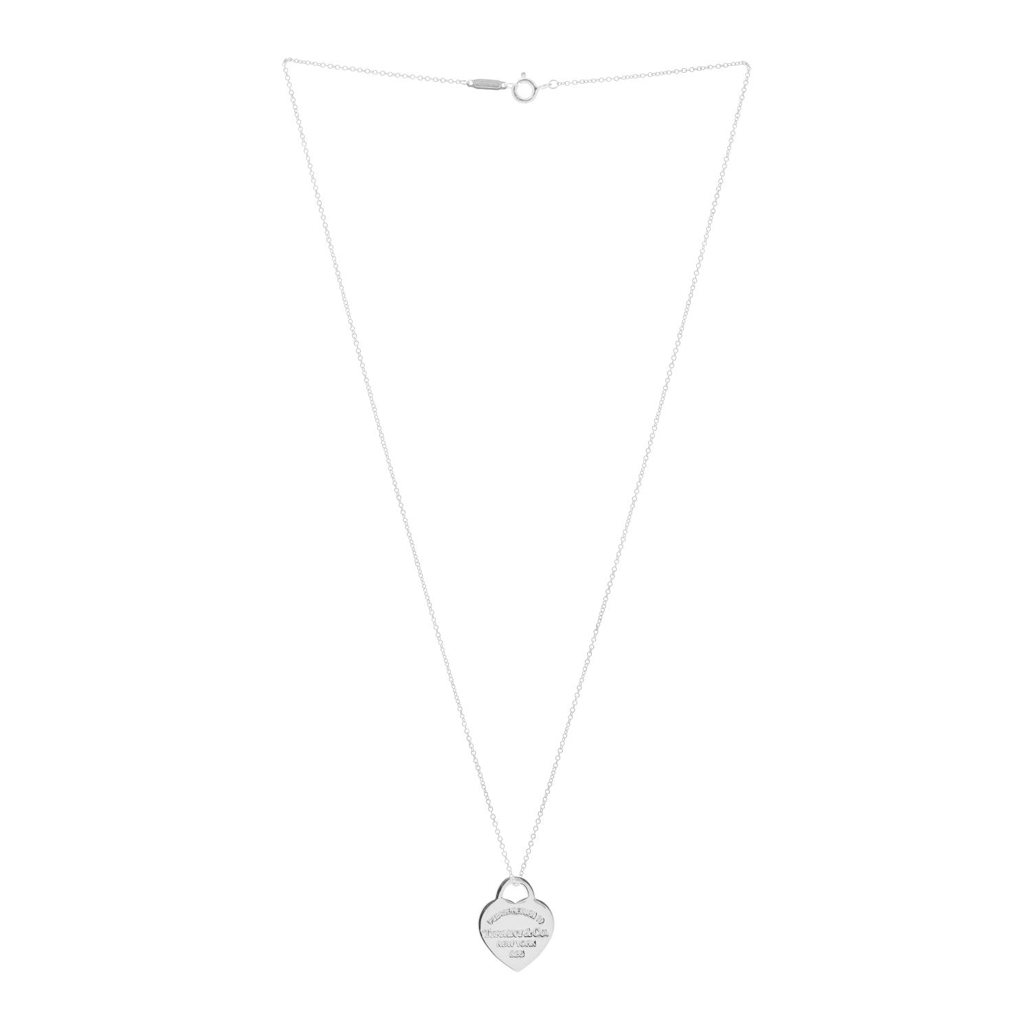 Tiffany Sterling Silver Small Return to Tiffany Heart Pendant Necklace 3 of 5