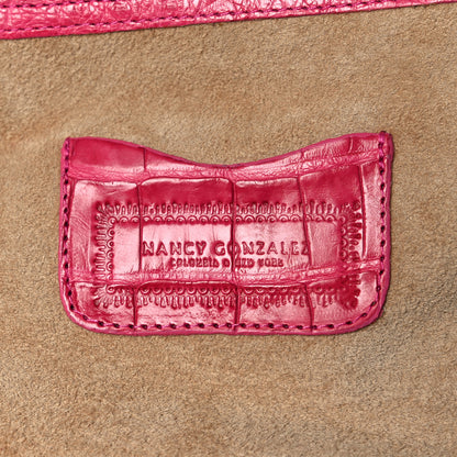 Nancy Gonzalez Crocodile Tote Pink 5 of 10