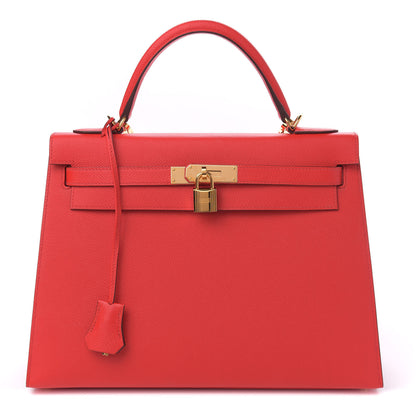 Hermes Epsom Kelly Sellier 32 Rouge de Coeur 1 of 12