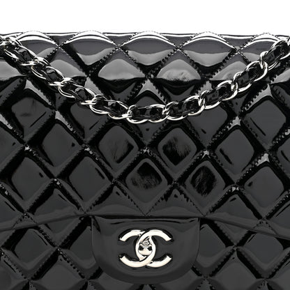 Chanel Patent Quilted Jumbo Double Flap Black 8 of 10