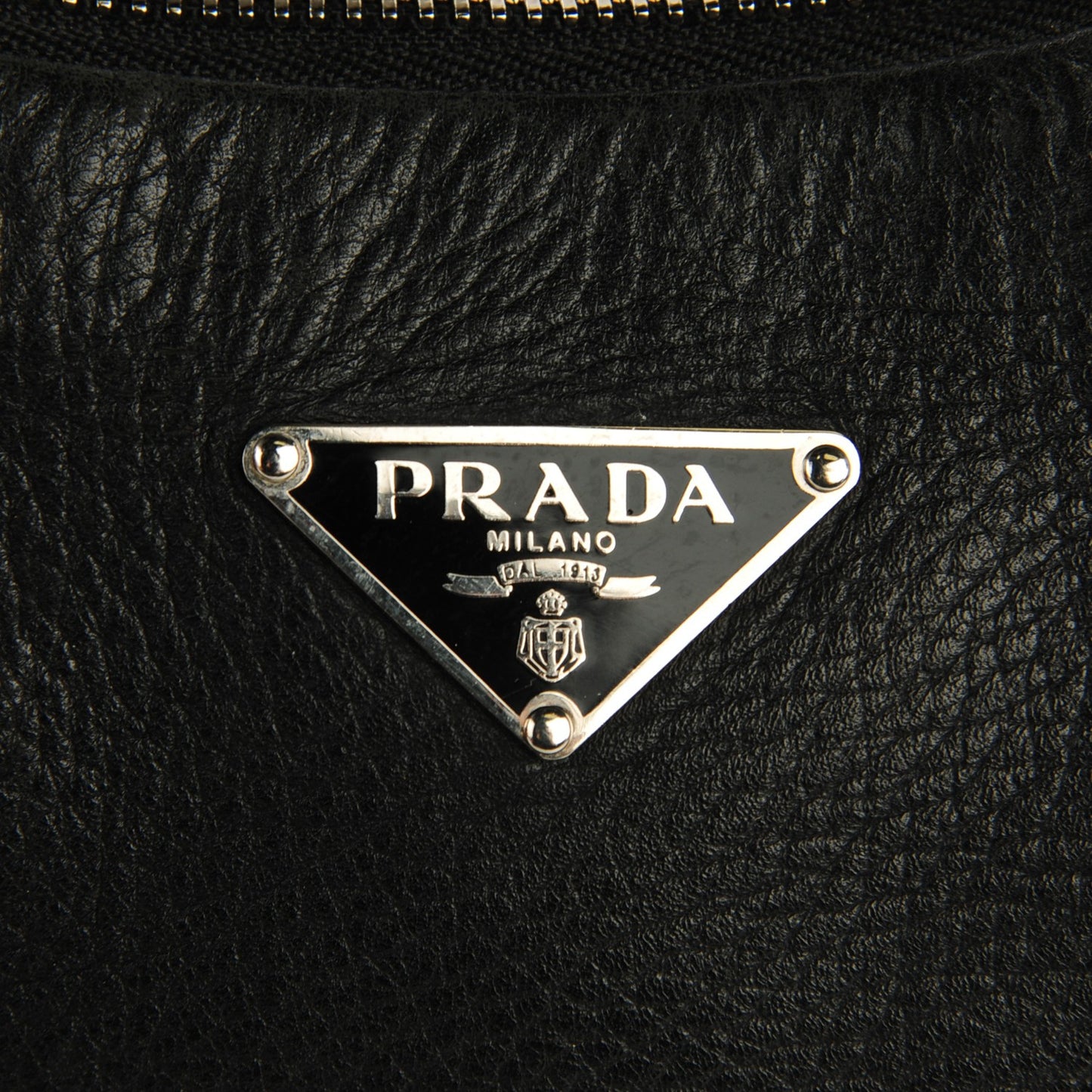 Vitello Daino Box Shoulder Bag Nero Black