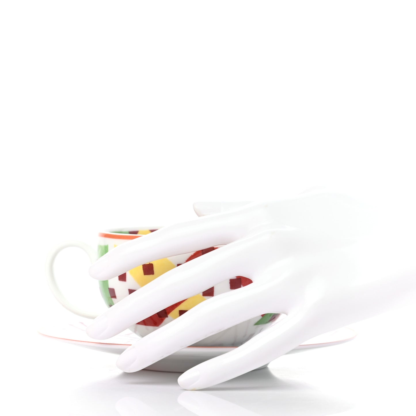 Porcelain Hippomobile Tea Cup and Saucer Set of 2