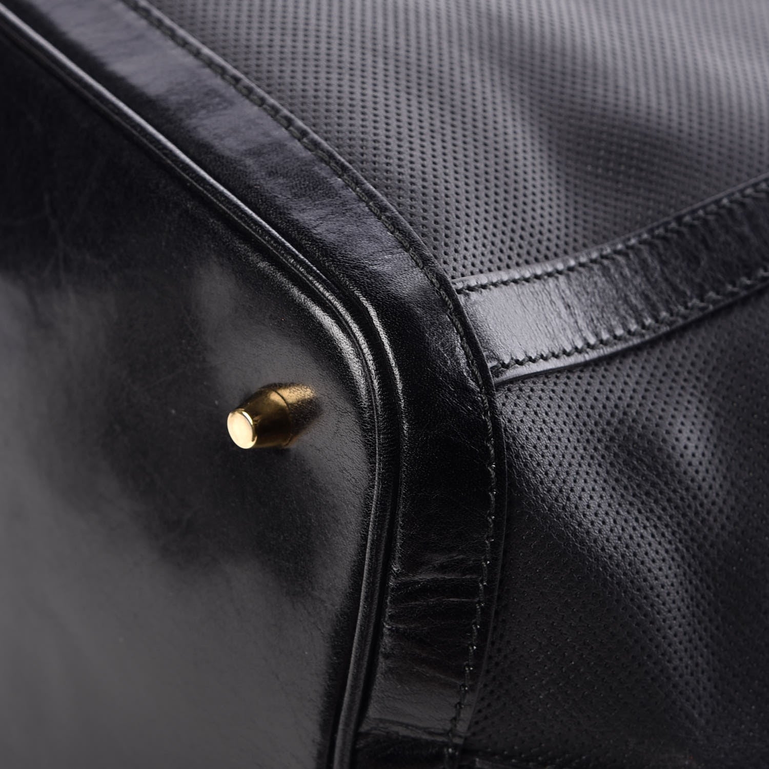 Burberry Calfskin Perforated Ellers Satchel Black 13 of 14