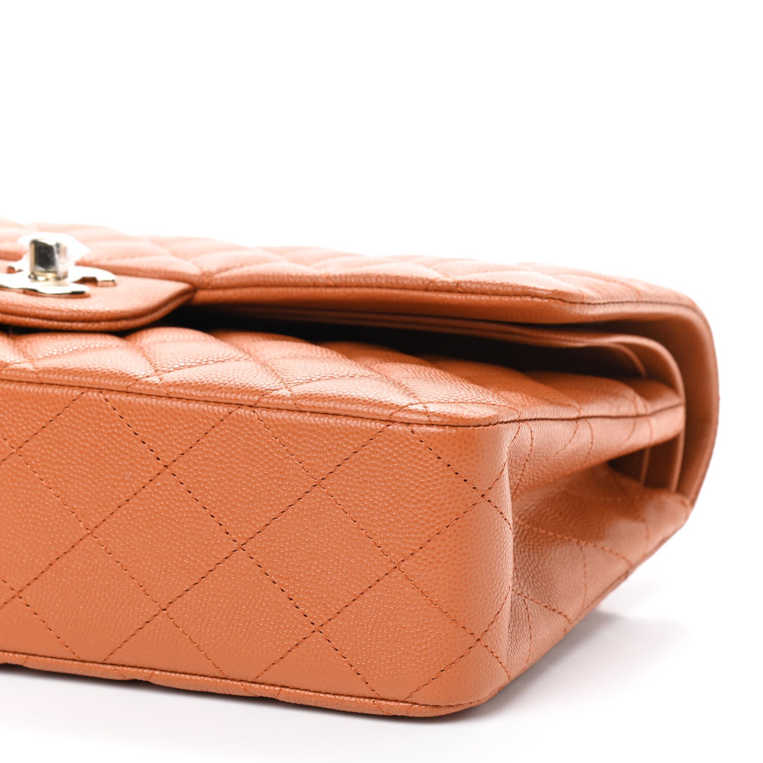 Chanel Caviar Quilted Medium Double Flap Light Brown 7 of 9