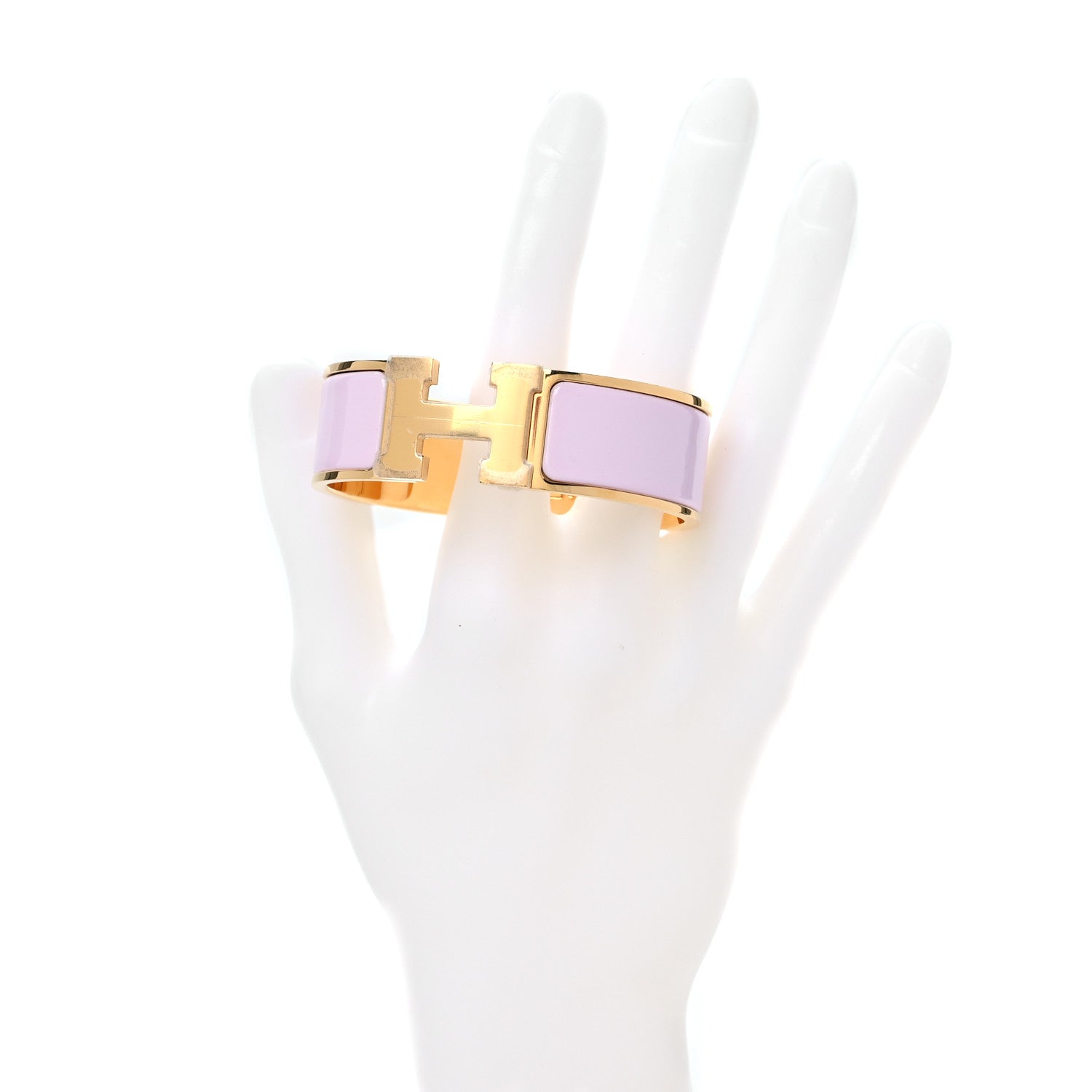 Hermes Enamel Narrow Clic Clac H Bracelet PM Rose Dragee 6 of 9