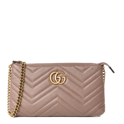 Gucci Calfskin Matelasse Mini GG Marmont Chain Bag Porcelain Rose 1 of 5