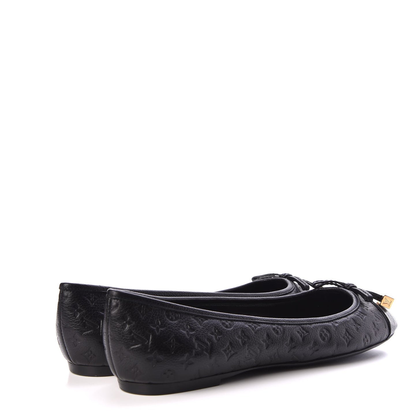 Calfskin Monogram Embossed Debbie Ballerina Flats 38 Black