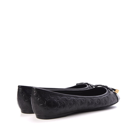 Louis Vuitton Calfskin Monogram Embossed Debbie Ballerina Flats 38 Black 4 of 9