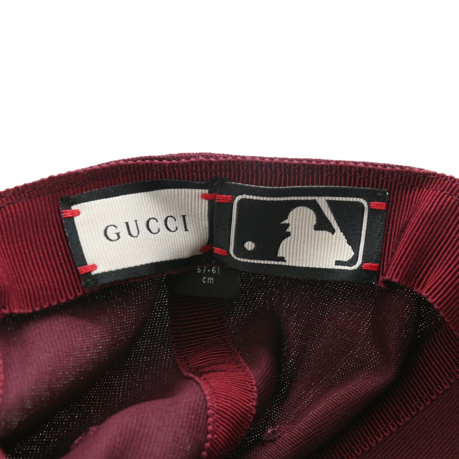 Gucci X MLB Cotton NY Yankees Baseball Hat 57-61 Lacquer 9 of 9
