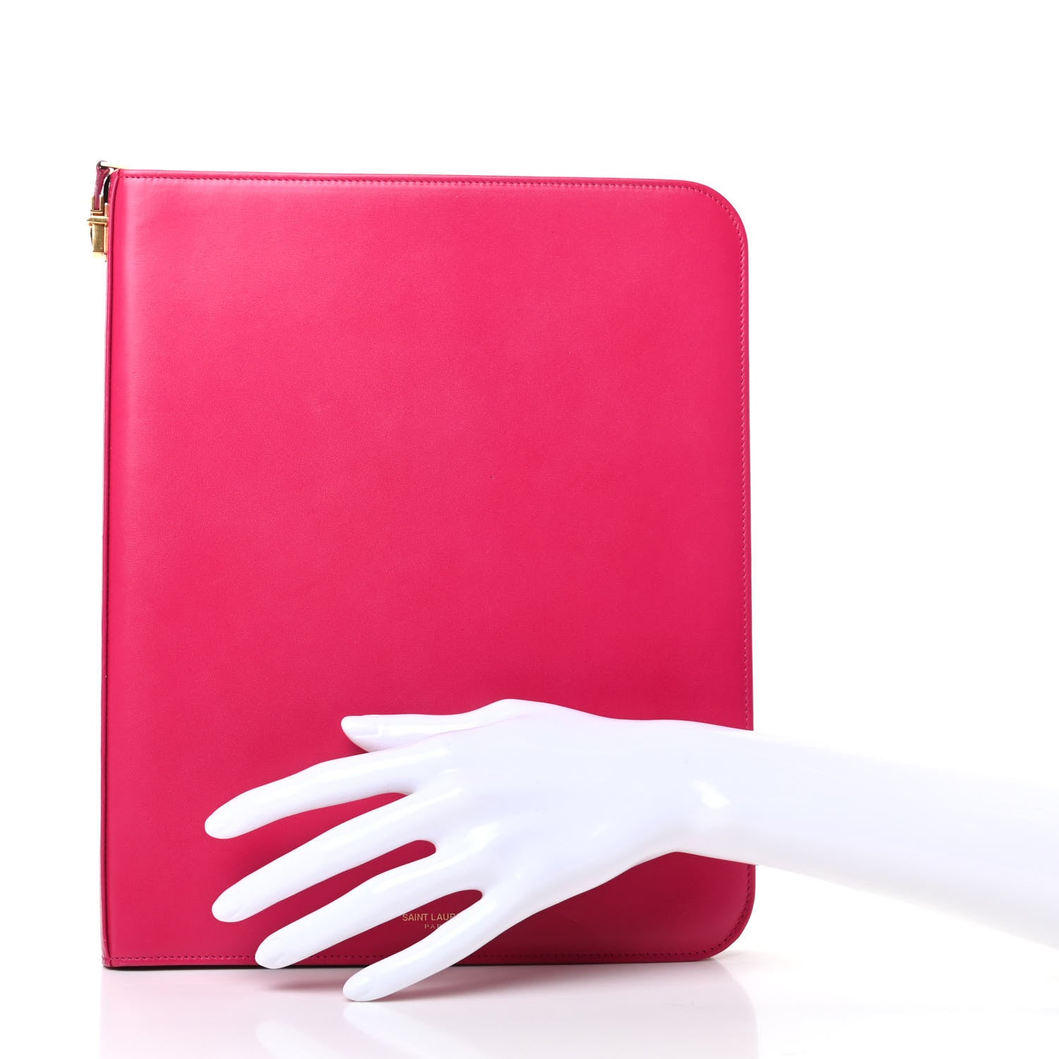 Saint Laurent Smooth Calfskin Tuc iPad Case Fushia 2 of 8