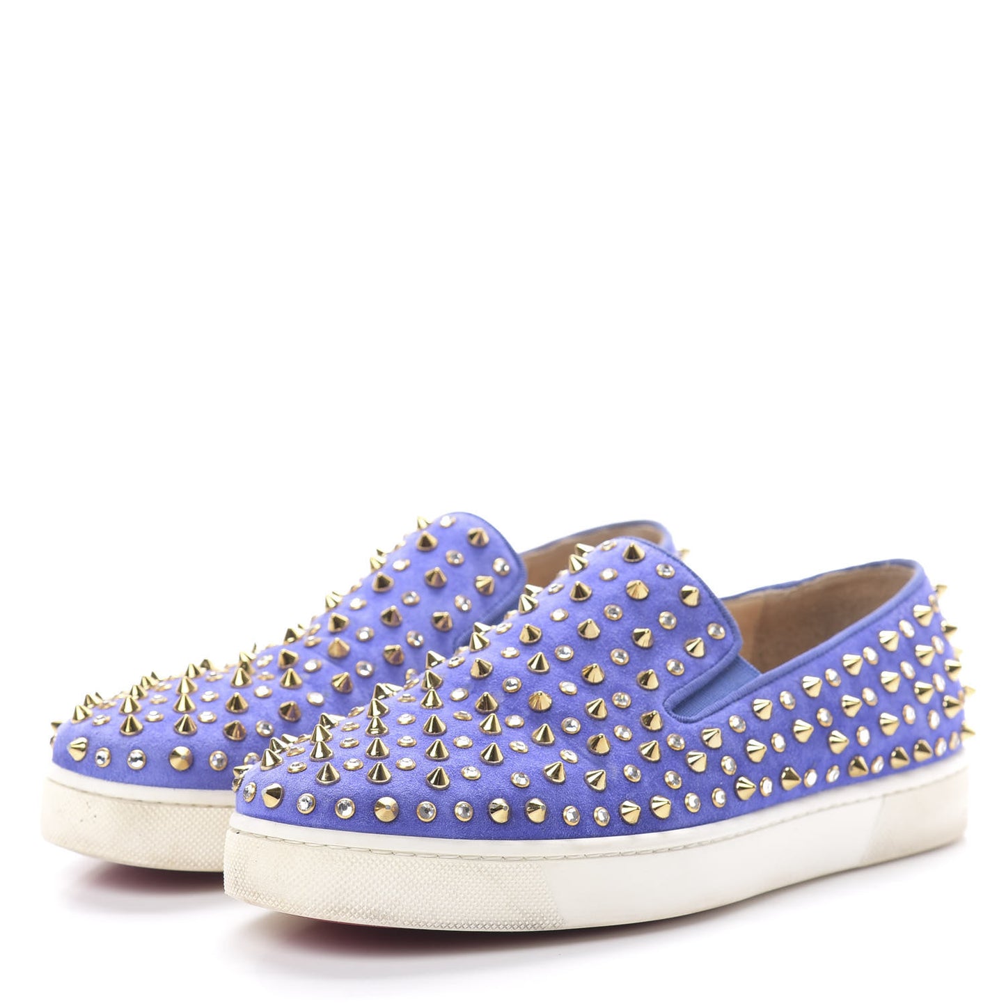 Veau Velours Spikes Roller Boat Flat 37 Purple