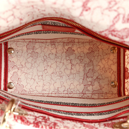Christian Dior Canvas Embroidered Medium Dioramour D-Royaume Lady D-Lite Red Multicolor 5 of 14