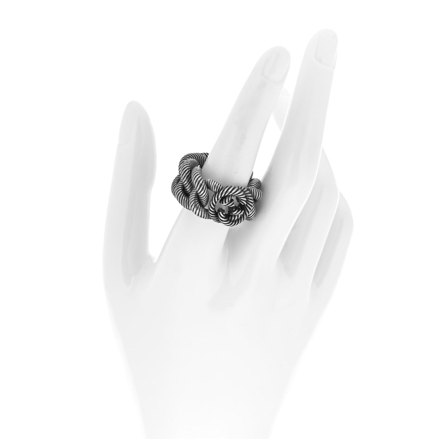 Sterling Silver Interlocking G Chain Ring 63 10.25
