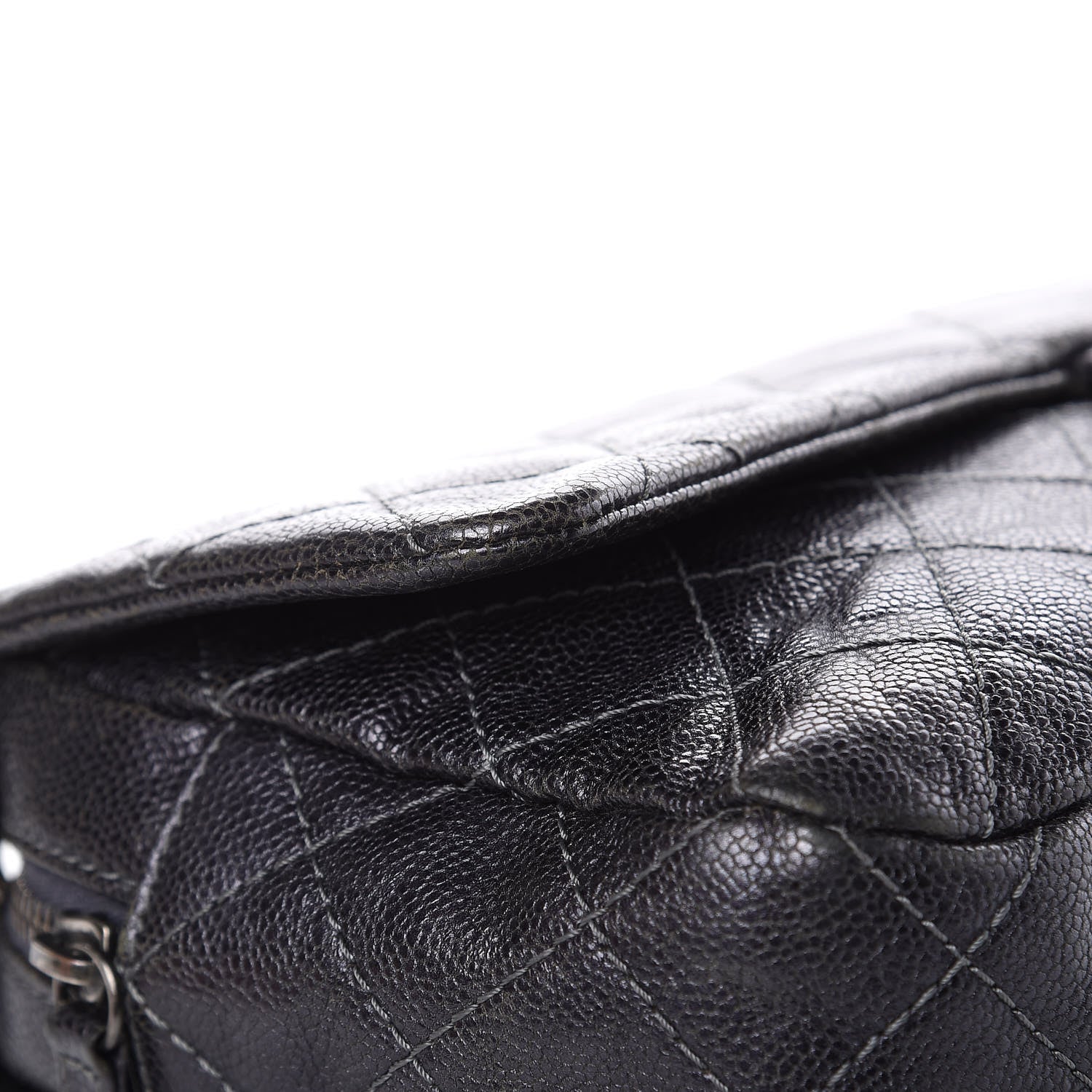 Chanel Iridescent Caviar Quilted Large Chic Flap Dark Grey 16 of 19