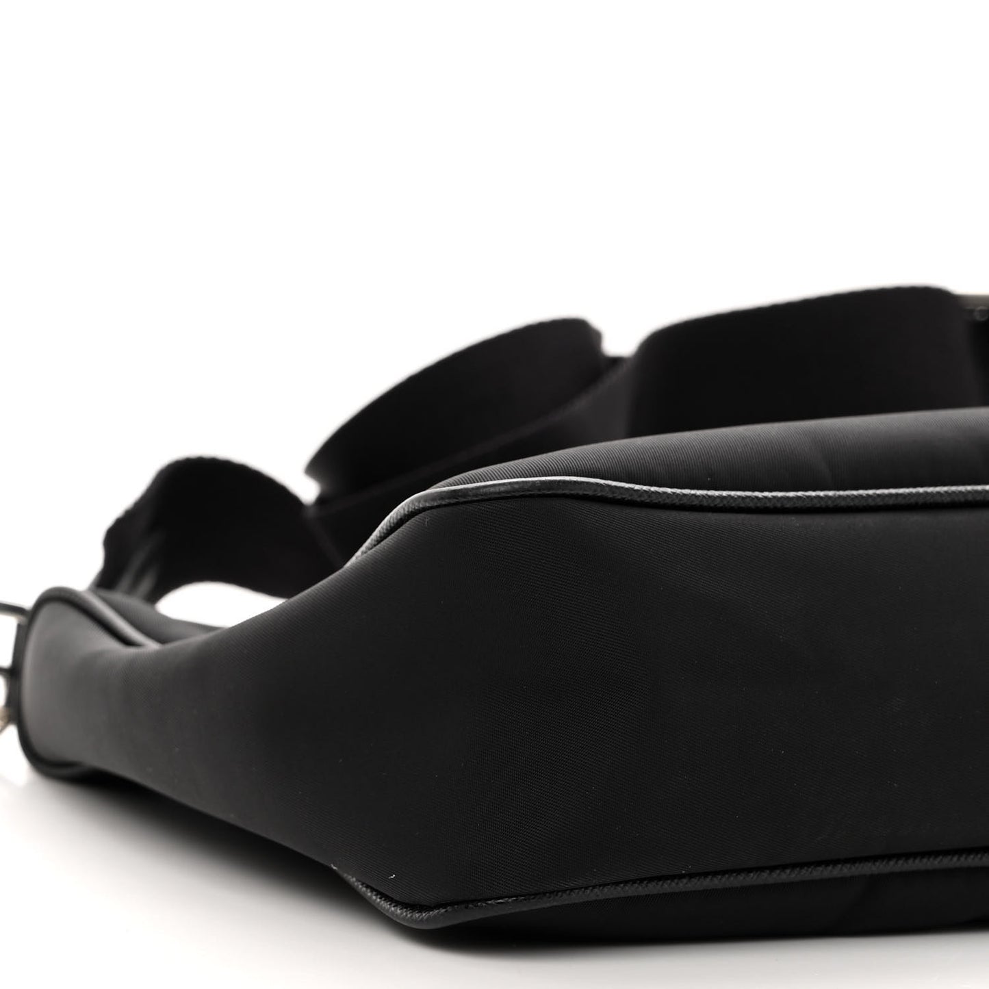 Re-Nylon Saffiano Pocket Zippered Shoulder Bag Black