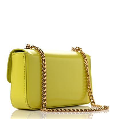Celine Shiny Calfskin Cuir Triomphe Chain Shoulder Bag Anis 2 of 8