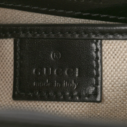 Gucci Boarded Dyana Lux Calfskin Web Small Bamboo 1947 Top Handle Bag Black 7 of 12