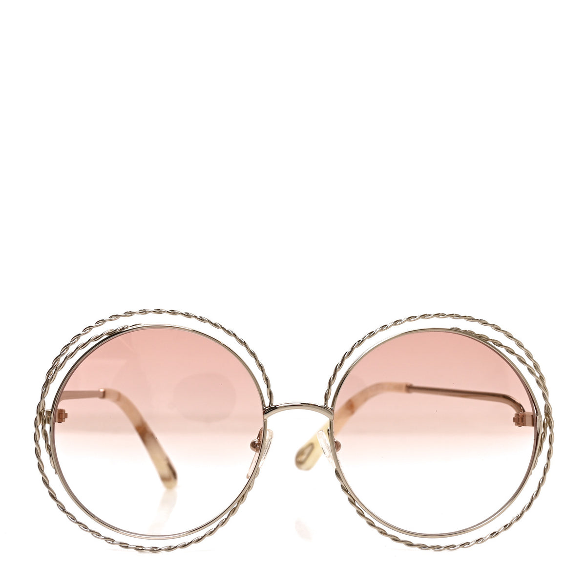 Metal Carlina Oversize Round Sunglasses CE114ST Gold