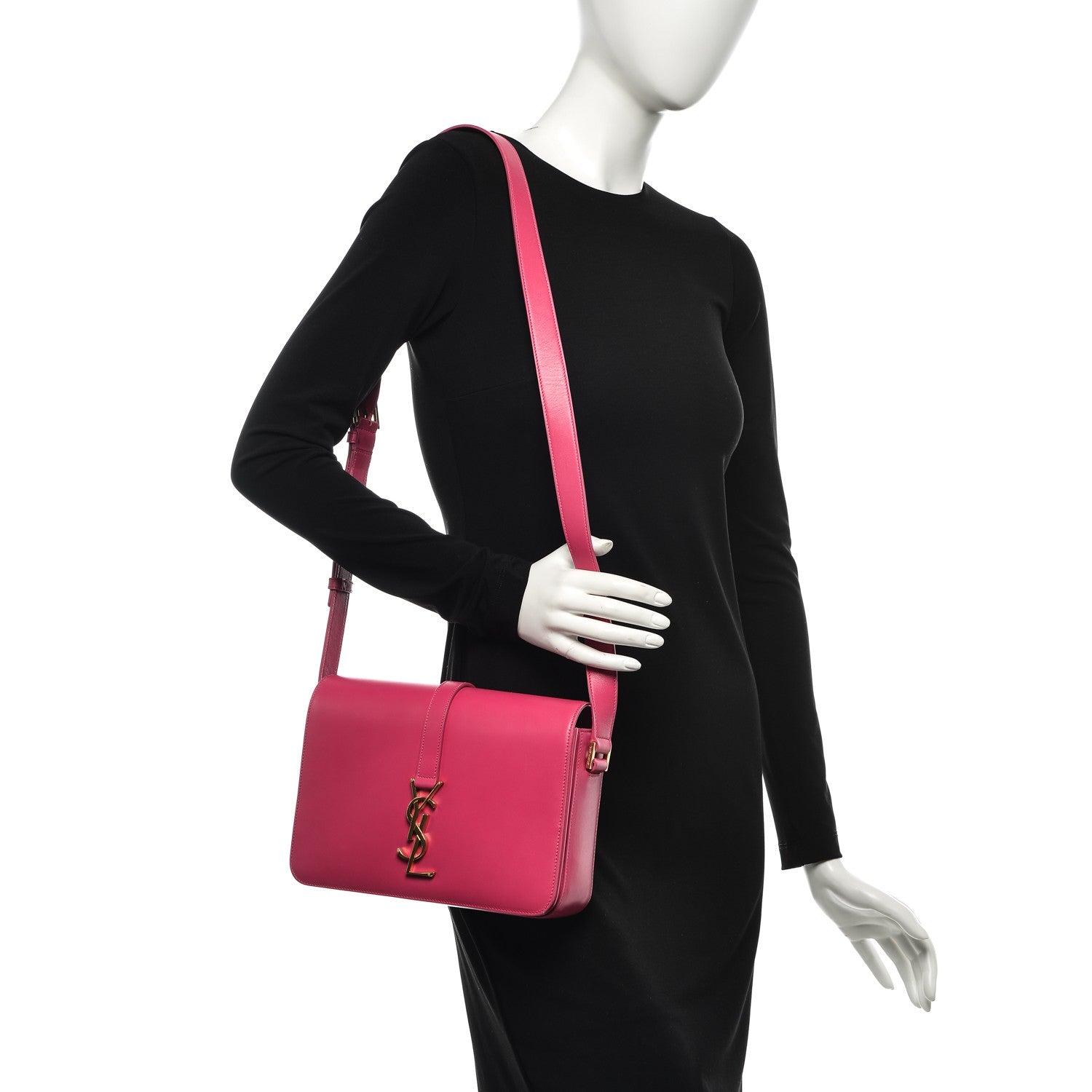 Saint Laurent Calfskin Medium Classic Monogram Universite Bag Fuchsia 2 of 9