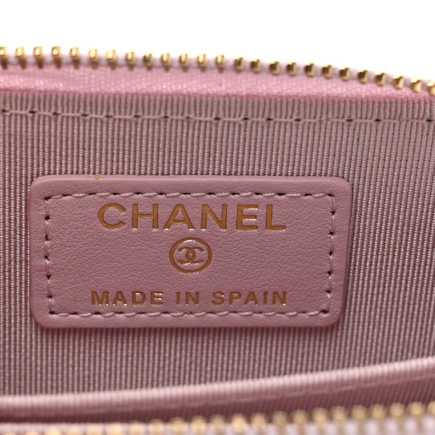 Caviar Quilted Zip Coin Purse Light Pink