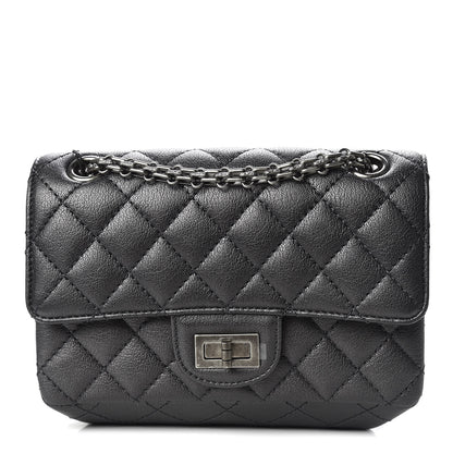 Chanel Metallic Sheepskin Quilted 2.55 Reissue Mini Flap Dark Silver 1 of 11