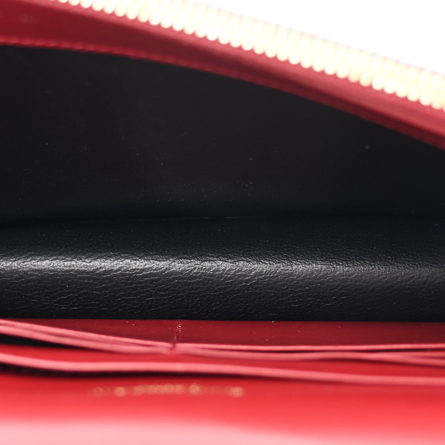 Calfskin Heart Studded Classic Monogram Kate Tassel Chain Wallet Red