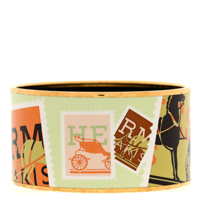 Hermes Enamel Printed Extra Wide De Passage a Paris Bracelet 65 1 of 5