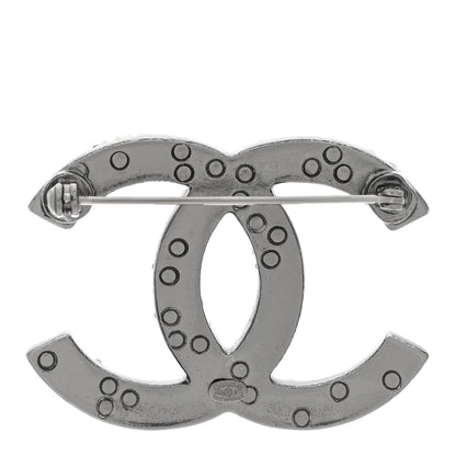 Chanel Ruthenium Pearl Large CC Brooch Black 3 of 5