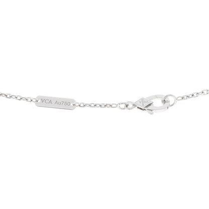 Van Cleef & Arpels 18K White Gold Mother Of Pearl Vintage Alhambra Pendant Necklace 4 of 4